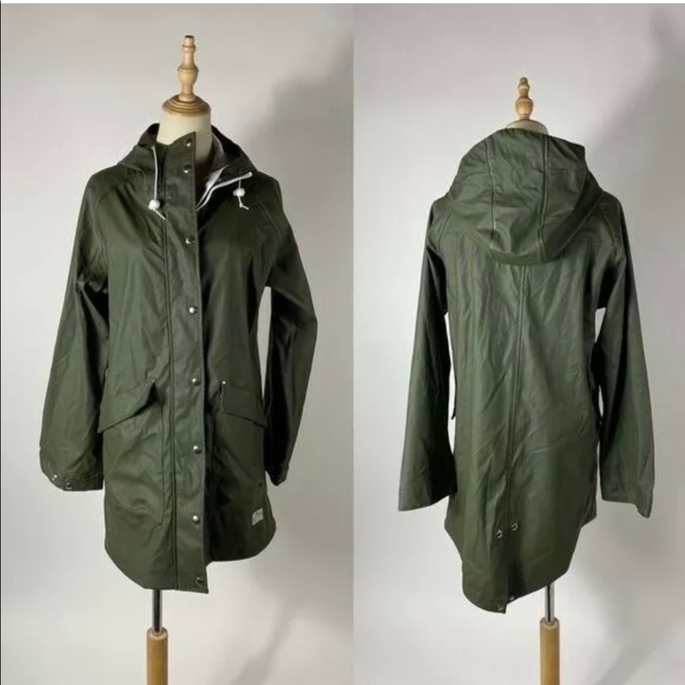Penfield x Madewell Army Green Kingman Rain Hooded Jacket Sz M Waterproof